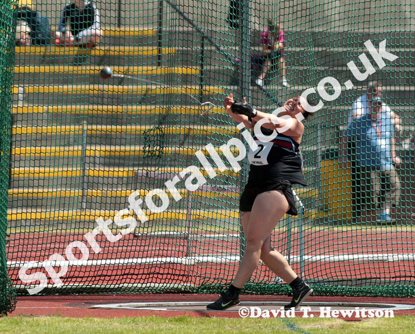 Shaunagh Brown (Blackheath and Bromley) winner of the hammer at the UK Women's National League, Premier, Meadowbank, Edinburgh.
